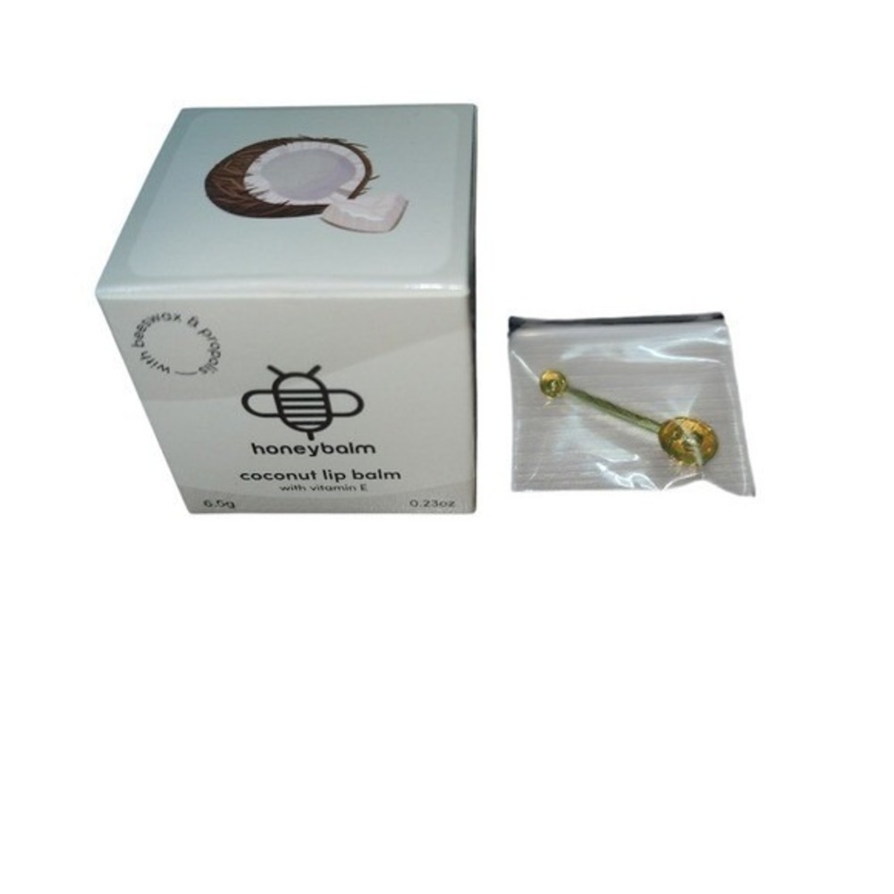 Honeybalm Coconut Lip Balm + Silicone Lip Applicator | Moisturizing Lip Care